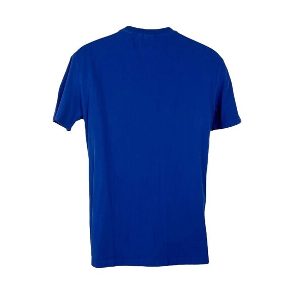 BOSS Hugo Boss Shirt Men Large Blue Short Sleeve Slim Fit Solid Spellout Tee - Picture 2 of 11